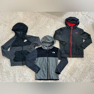 The North Face & Nike Jacket 3-Piece Bundle (Big Boys Size Small & Medium)